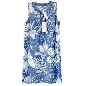 Tommy Bahamas Mahana Sleeveless Chambray XS Blue White Vacation Resort Dress